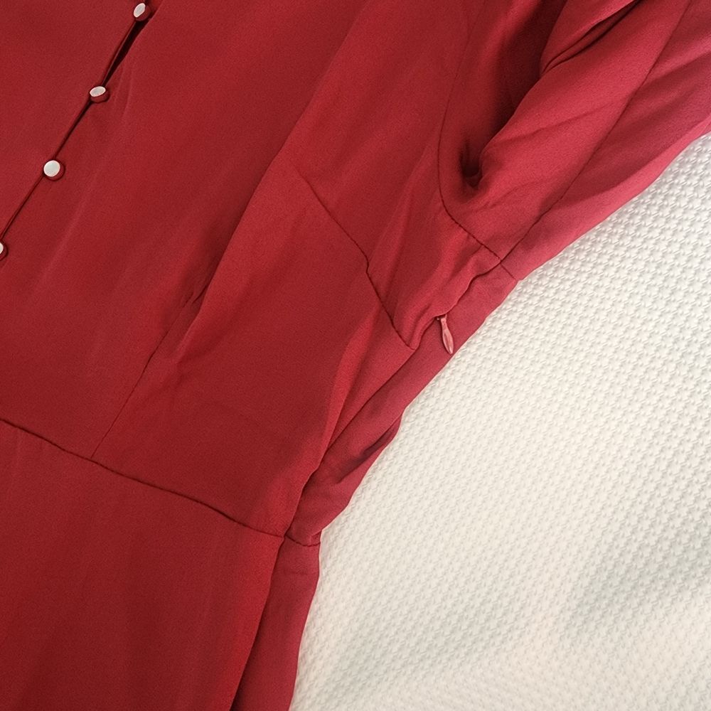 The Pyramid Collection Deep Red Long Sleeve Dress - Picture 7 of 16